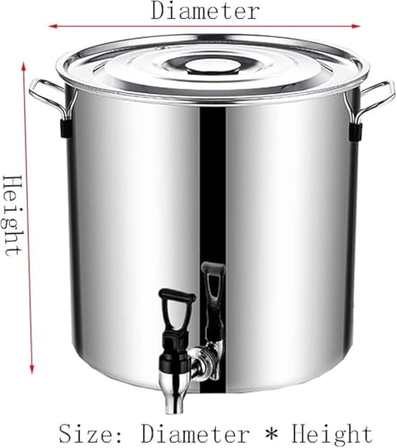 Olla de Acero Inoxidable Resistente con Grifo Sopa, Leche y elaboración de Cerveza | Tapa ergonómica Resistente al Calor | Imprescindible para la Cocina Profesional