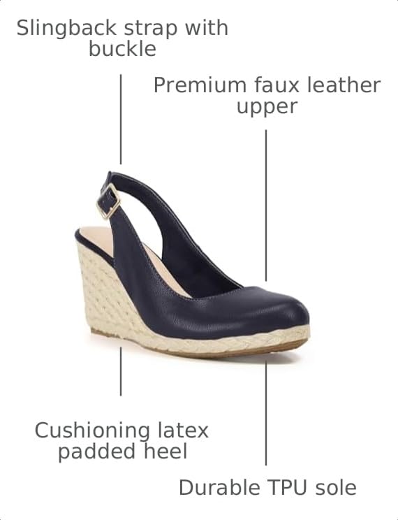 Image of Womens Espadrilles Wedge Sandals Closed Toe Slingback Wedges Pumps Platform Heeled Sandal