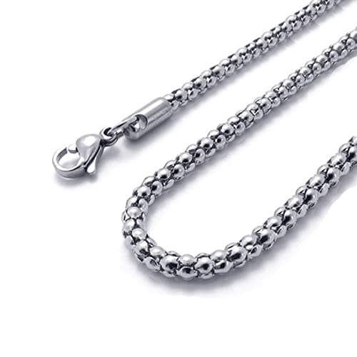 Bijoux en acier inoxydable pour hommes chaîne pop-corn adulte collier