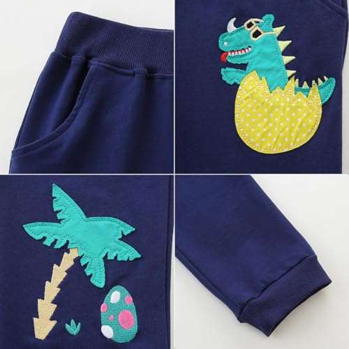 Pantalón chándal infantil jogger de dinosaurio pack de 2 pantalones deportivos de algodón 2-7 años 5