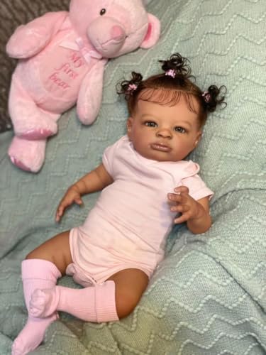 Muñeca Reborn Realista Negra Lanny 20 Pulgadas miniatura 4
