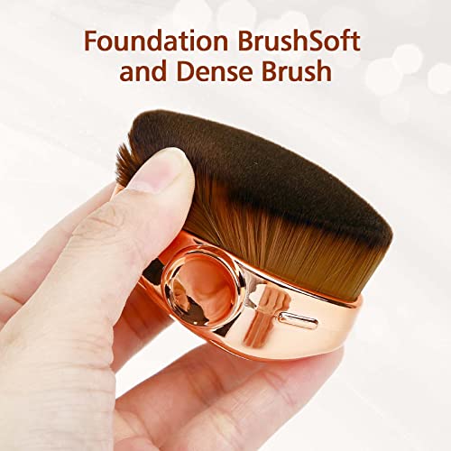 Vonovo Foundation Makeup Brush Flat Top Kabuki Face Blush Liquid Powder Foundation Brush For Blending Liquid, Cream Or Flawless Powder Cosmetics Gifts For Women (Rose-Gold) #TOP4