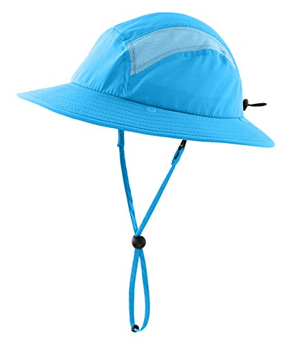 Home Prefer Upf 50+ Boys Sun Hat With Neck Flap Summer Beach Hat Kids Safari Hat (Aqua Blue) #TOP1