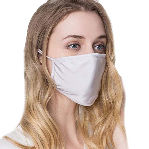Anewoneson 2020 Women Silk Reusable Filter PM2.5 Air Filtration Washable, Reusable Silver