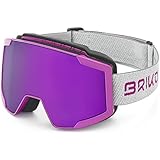 Espuma triple termoconformada Briko Lava FIS 7.7 Máscara de esquí/Snow, Adultos Unisex, Silver-Purple Mirror Cat. 3, Talla única