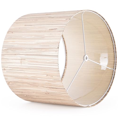 Go&So Drum Lamp Shades Set Of 2 -Medium Natural Straw Woven Lamp Shade For Table Lamps thumb #3
