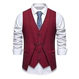 Generisch Weste Herren V-Ausschnitt Weste Business Kleidung mit doppellagigem Design Modische Anzugweste Vintage Blazerwest Schlanke Passform als elegante Oberbekleidung für formelle Anlässe