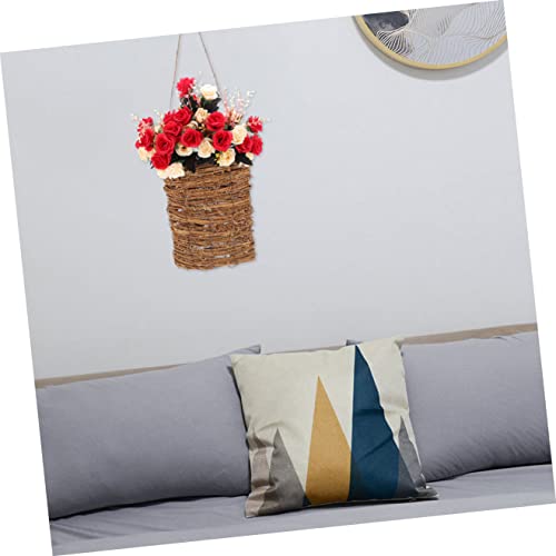 Yardwe 2Pcs Planter Rope Plants Flower Woven Color Rustic Planters Small Garden Water Holder Hanger Storage Farmhouse Hyacinth Plant Pots Long Organizer Decoration Rattan Towels #TOP4