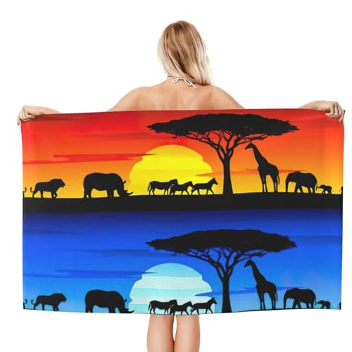 Serviette microfibre animaux pour camping et voyage sans sable