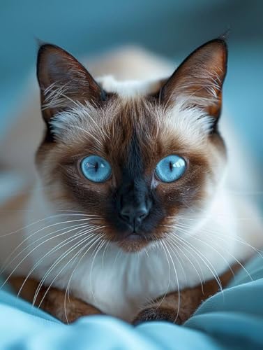 数字油絵キット 猫 数字で塗り絵 シャム猫 完全手書き 絵画 DIY 塗り絵 手塗り 大人の子供のための ナンバーペイント初心者向け 簡単 ペイントバイナンバー アクリル レトロ クリエイティブアート ハンドメイドクラフト 玄関リビングと寝室の飾りに最高