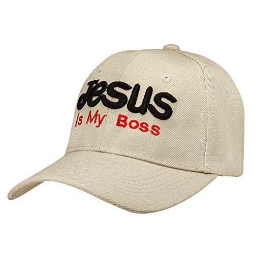 Wholesale 12-Pack Embroidered Baseball Cap Adjustable Size (Jesus Is My Boss,) #TOP2