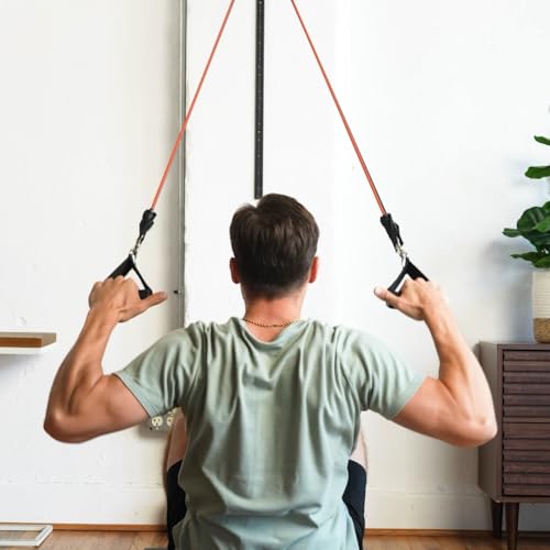 Image of Space Saver Gym Resistance Bands Exercise Equipment for at Home Fitness Workout | Resistance Band Wall Anchor for Kinetic Bands with 1 Rail, 1 Rail Car