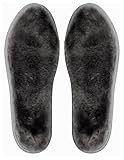 riemot Women's Sheepskin Insoles Winter Boot Inserts Premium Extra Thick Shearling Inserts Replacement Warm Furry Wool Shoe Insole Fleece Slipper Inserts Grey US 10/EU 41