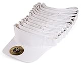 TOP HEADWEAR Blank Adjustable Visors - 12-Pack - White