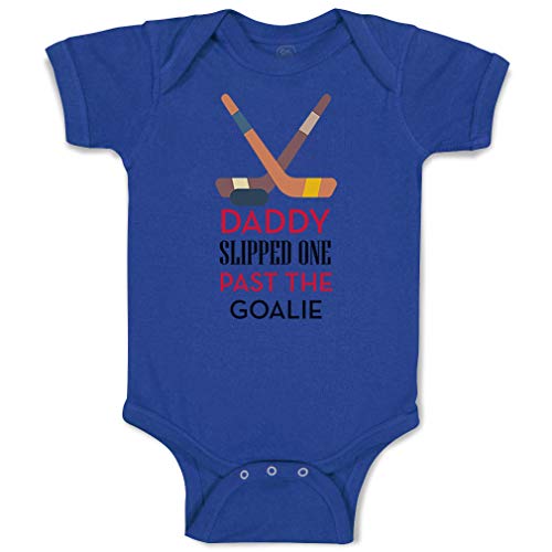 Cute Rascals Baby Bodysuit Daddy Slipped 1 past The Goalie Hockey Dad Father's Day Boy & Girl Baby Clothes Funny Cotton Royal Blue Design Only Newborn