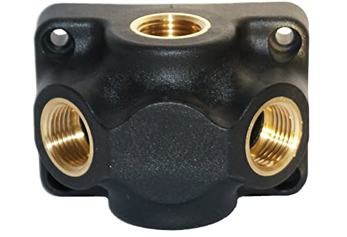 Generisch Druckluftverteiler 2-fach Kunststoff Schwarz