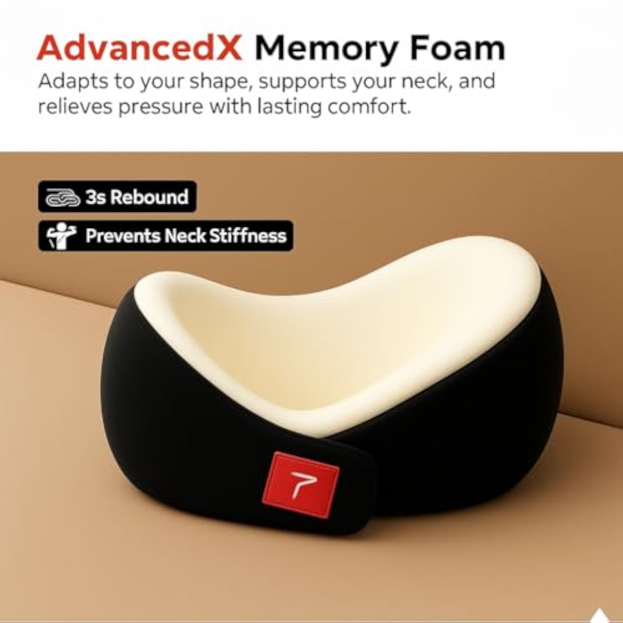 Travel Neck Pillow with Eye Mask, Memory Foam Combo
