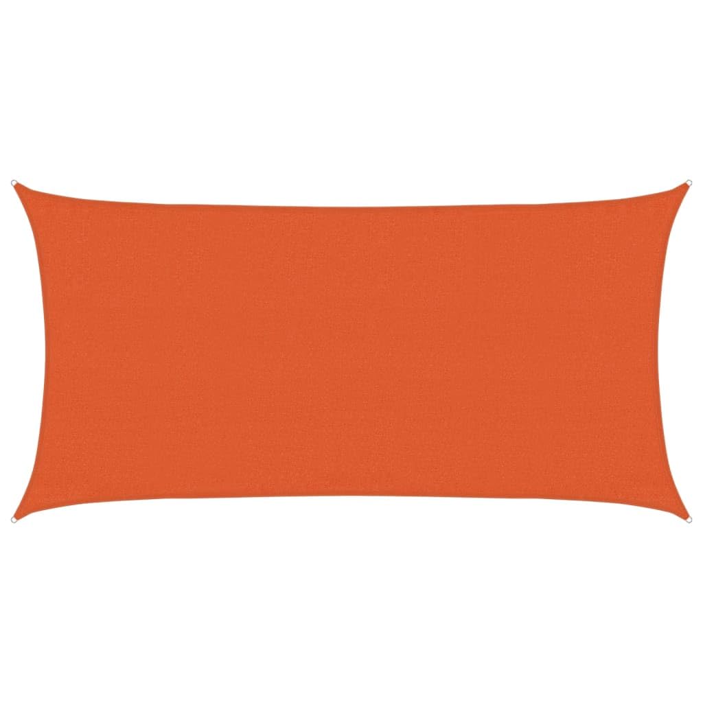 Voile d'ombrage rectangulaire orange pour terrasse et grand jardin convivial de 3x6 m
