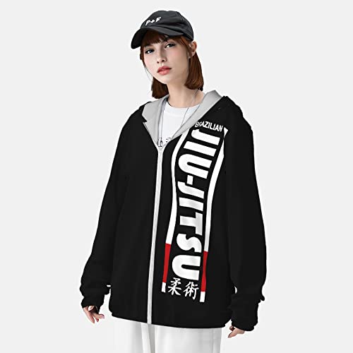 Jiu Jitsu line Summer Sun Protection Hoodie Jackets, Long Sleeve Sun Shirt Zip Front Rash Guard Sunblock Jacket4