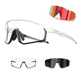KAPVOE Occhiali Da Ciclismo Polarizzati Fotocromatici Intercambiabili UV400 Protezione Donna Uomo Trasparenti Sportivi MTB Bicicletta Bici Corsa Ciclista Occhiale