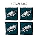 YouTheFan Officially-Licensed NFL Philadelphia Eagles Set of 4 Cornhole Bags - All Weather Regulation 6” x 6” Size - 16oz Weight - Designed in USA