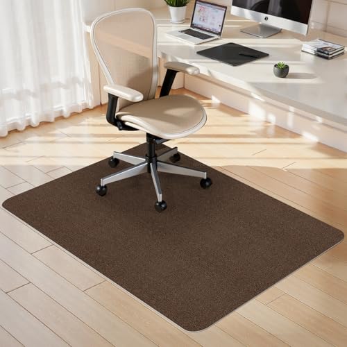 Image of Sycoodeal Office Chair Mat for Hardwood Floor,Slip Resistant Floor Mat for Office Computer Gaming Chair,Heavy Duty Floor Protector for Rolling Chairs,Easy to Clean,Coffee(36 inchx48 inch)
