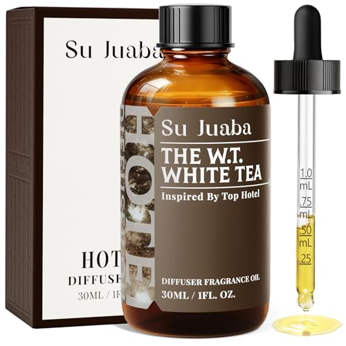 SU JUABA White Tea Hotel Diffuser Oil - Inspired by Westin - Luxury Scent for Essential Oil Diffuser for Home & Car Crafting Long-Lasting & Vegan 1 Fl Oz