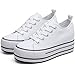 Women's Platform Sneakers 3 Inches Height Boost Canvas Hidden Heel Wedge Sneakers, Casual Height Increase Fashion Shoes for Women and Girls