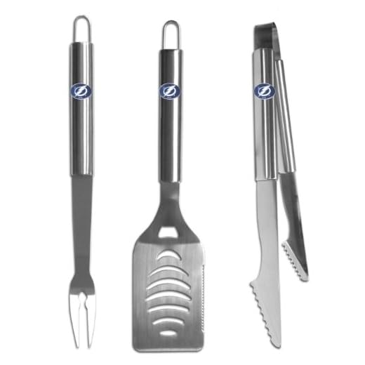 NHL Tampa Bay Lightning Stainless Steel 3 Piece BBQ Tool Set