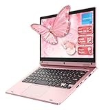 LEEDOW 11.6 Inch Laptop Celeron N4020 6GB RAM 128GB SSD, 360° Foldable TouchScreen Laptop Thin, Notebook Dual-Band WiFi Wireless Bluetooth Webcam USB 3.0 Mini-HDMI Keypad Lock - Pink - Image 1