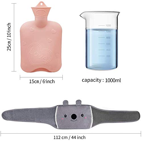 Hot Water Bottle Rubber Warm Water Bag Met Zachte Taille Cover, Hot Water Bag voor nek en schouder, rug, Benen, Taille… - Image 3