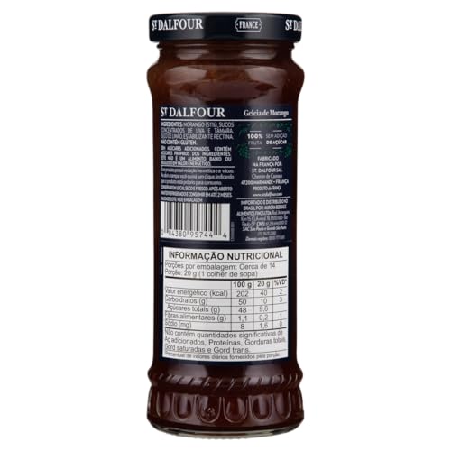 Image of St Dalfour Strawberry Fruit Spread 284 g | No Added Sugar | 100% from Fruit | No Added Preservatives, Colours, Flavors or Sweeteners | No Corn Syrup | Traditional French Recipe (Pack of 3)