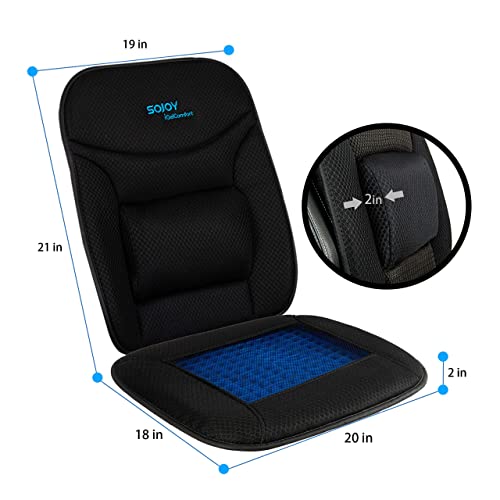 Sojoy Gel Seat Cushion With Lumbar Support,Breathable Firm Back Support Pain Relief Coccyx Seat Cushion For Car,Truck,Office #TOP1