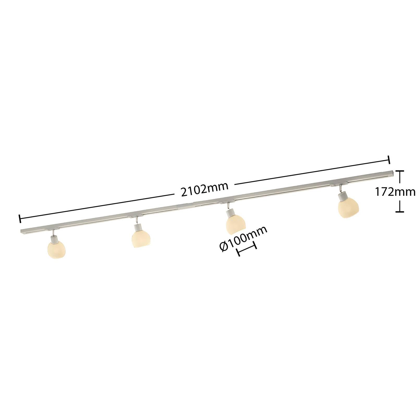 Lindby Luminaire sur rail électrique Linaro à intensité variable (Moderne) en Gris Métal e. a. pour Salon & Salle manger (à 4 lampes, E14), Rail 1 phase, projecteur