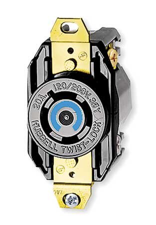 20A Twist-Lock Receptacle 4P 4W 120/208VAC L18-20R BK