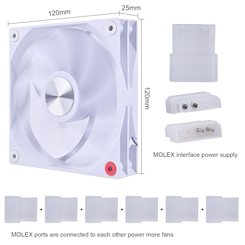 Ventiladores blancos de PC de 120 mm DS con rodamiento hidráulico 3