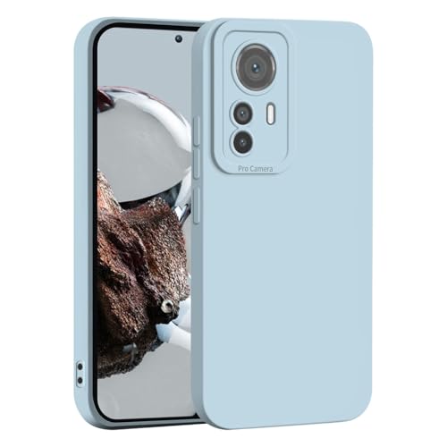 SEAHAI Case for Xiaomi 12T Pro 5G / Xiaomi 12T 5G, Ultra Thin Premium Soft Silicone Phone Cover with Thickened Camera Protection Design, Shockproof TPU Bumper Fashion Case Cover - Light Blue
