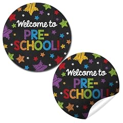 Back to School Stickers for Kids Chalkboard Welcome to Preschool 40 2" Welcome Back Gift Tag Bulk Teacher Stickers Student Encouragement, Inspiration & Appreciation by Amanda Creation