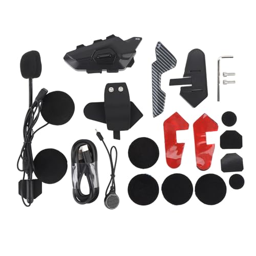 Brilluxa Auriculares Bluetooth para motocicleta, intercomunicador de casco de 2 vías, alcance de 1000 m con reducción de ruido, altavoces para casco de larga duración de batería