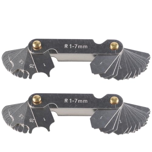 Enwye r1-7mm Edelstahl konkav-konvexer Bogenradiusmesser mit Schloss, legierter Stahl, wärmebehandelt für Präzisionsmessung
