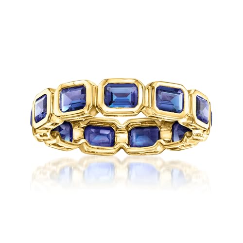 Pure Collection by Ross-Simons 2.30 ct. t.w. Lab-Grown Sapphire Eternity Band in 18kt Gold Vermeil