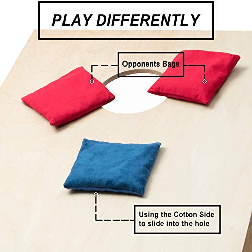 JST GAMEZ Professional Cornhole Bags All Weather Bean Bags for Cornhole Toss Set of 8 Regulation Two Sided Bean Bags Game - Regulation Weight & Size- Includes Carry Bag Premium Resin Filled