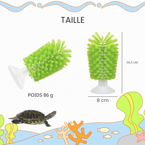 MFUOE Brosse de nettoyage en forme de coquille de tortue verte avec ventouse, outils de cuisine pour la maison, brosse exfoliante pour tortue accessoires de réservoir – vue 2