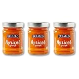 DeLallo Apricot Spread, Gourmet Fruit Jam for Charcuterie and Cheeseboards, Mild Honeyed Fruit Flavor, Condiment for Ice Cream and Yogurt, Gluten-Free, Non-GMO, Vegan, Fat-Free, 10 oz Jar, (3 Pack)
