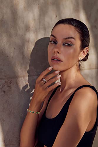 Tovaba Open Cuff Bangle Bracelet Green Bracelets For Women Rhinestone Bracelet Fashion Jewelry Gift #TOP1