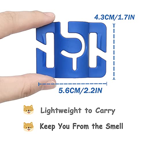Image of Hands-Free Dog Poop Bag Holder for Basic Dog Leash Used Doggie Poop Bags Carrier for Flat Leash(2 Count,Blue)