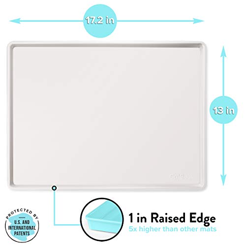 Catguru Cat Food Mat, Small & Large Pet Food Mat, Waterproof Cat Mat For Food And Water, Silicone Pet Mat For Food, Non-Slip Pet Mats, Easy To Clean Cat Food Tray, Pet Bowl Mat (Hard Tray,Marshmallow) #TOP1