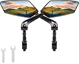 2 Pcs Handlebar Bike Mirror, 360 Degree Adjustable Rotatable Bicycle Mirrors E-Bike Rear View Mirror