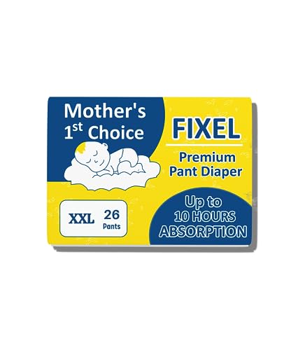 Image of FIXEL Baby Pants Diapers, XX-Large (XXL), with Wetness Indicator, 15-25 kg, Pack of 1, 26 count