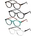 GAMMA RAY 3pk Retro Round Readers w Vintage Keyhole Bridge Reading Glasses - 1.75x